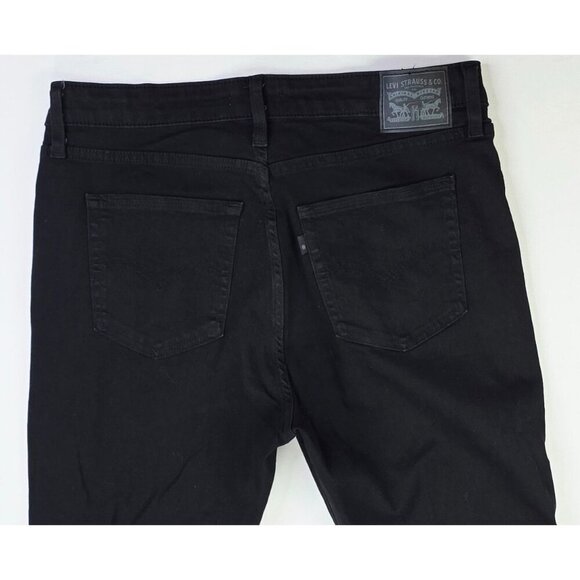 Levi's Size 33x32 Womens 726 Flare Black Denim Egyptian Cotton Logo Tag Jeans - Picture 11 of 13